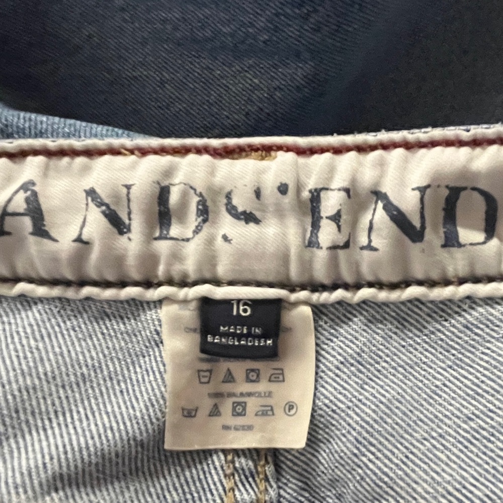 Vintage Y2K Lands End Mom Blue Jeans Size 16 Light Wash - Picture 3 of 6